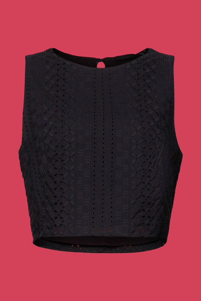 LENZING™ ECOVERO™刺繡短款上衣, 黑色, detail image number 8