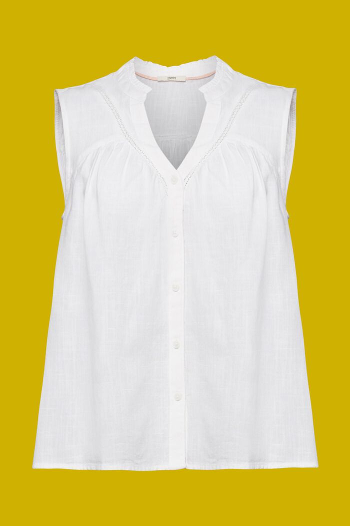 無袖女裝恤衫, 白色, detail image number 5