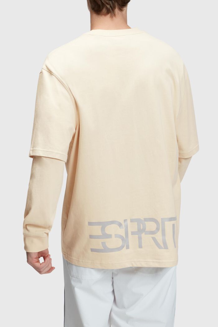 Oversized double-sleeve t-shirt, CREAM BEIGE, detail image number 1