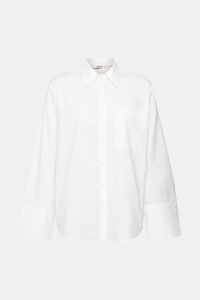 超大廓形白色棉質恤衫, 白色, detail image number 2