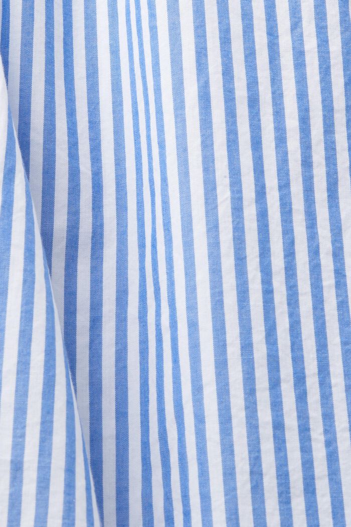 100%純棉條紋短袖女衫, 藍色, detail image number 4