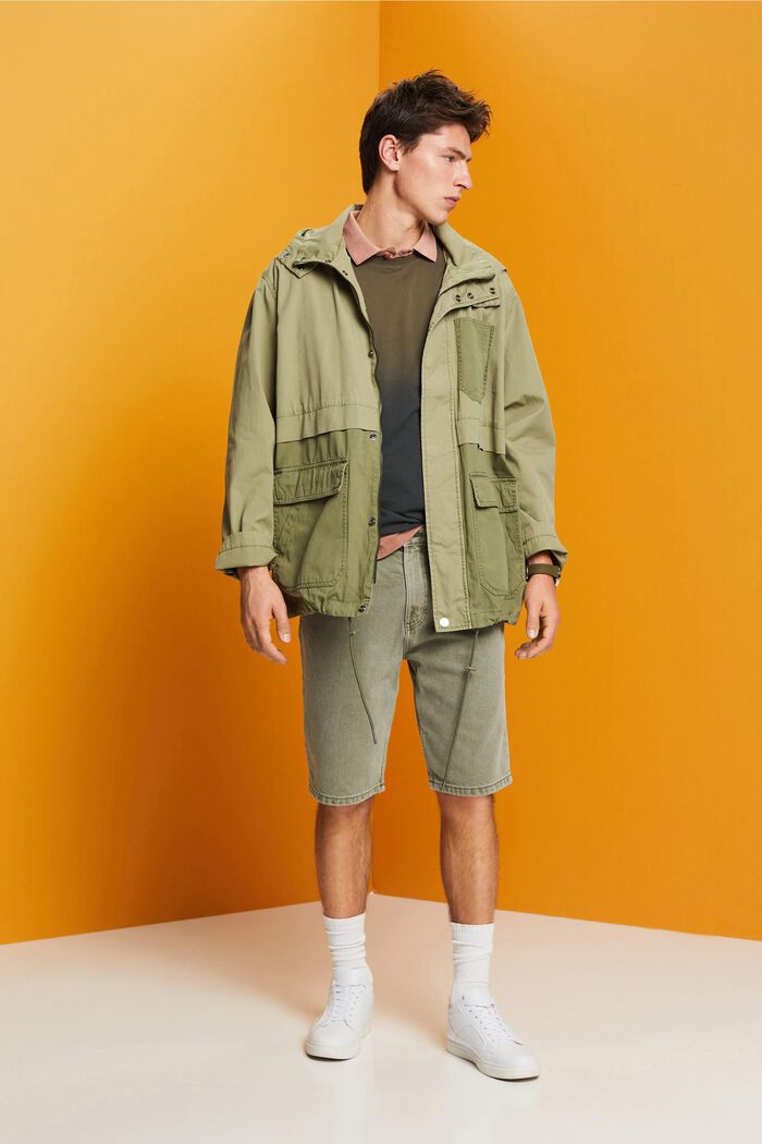 Transitional parka jacket, 100% cotton, OLIVE, detail image number 1