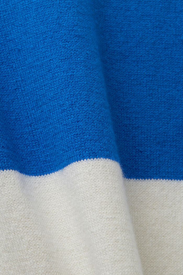含羊絨成分的條紋棉質套頭毛衣, 藍色, detail image number 5