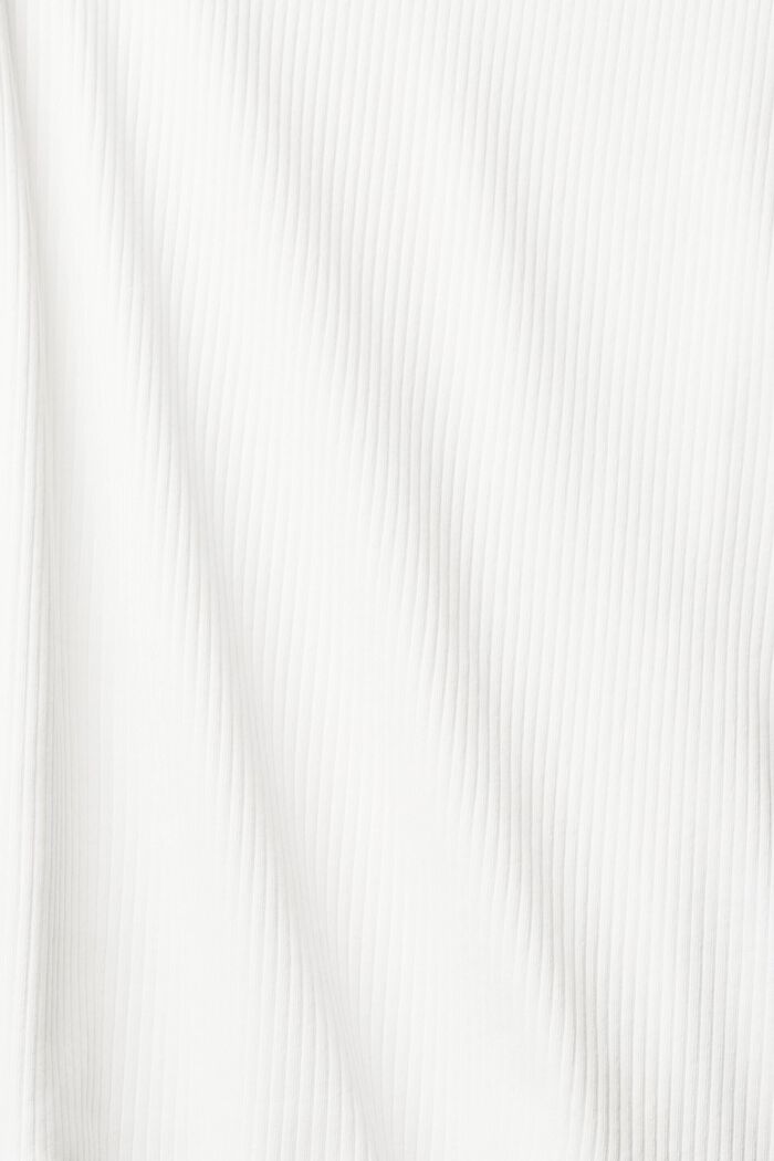 羅紋長袖，彈性棉, 白色, detail image number 5