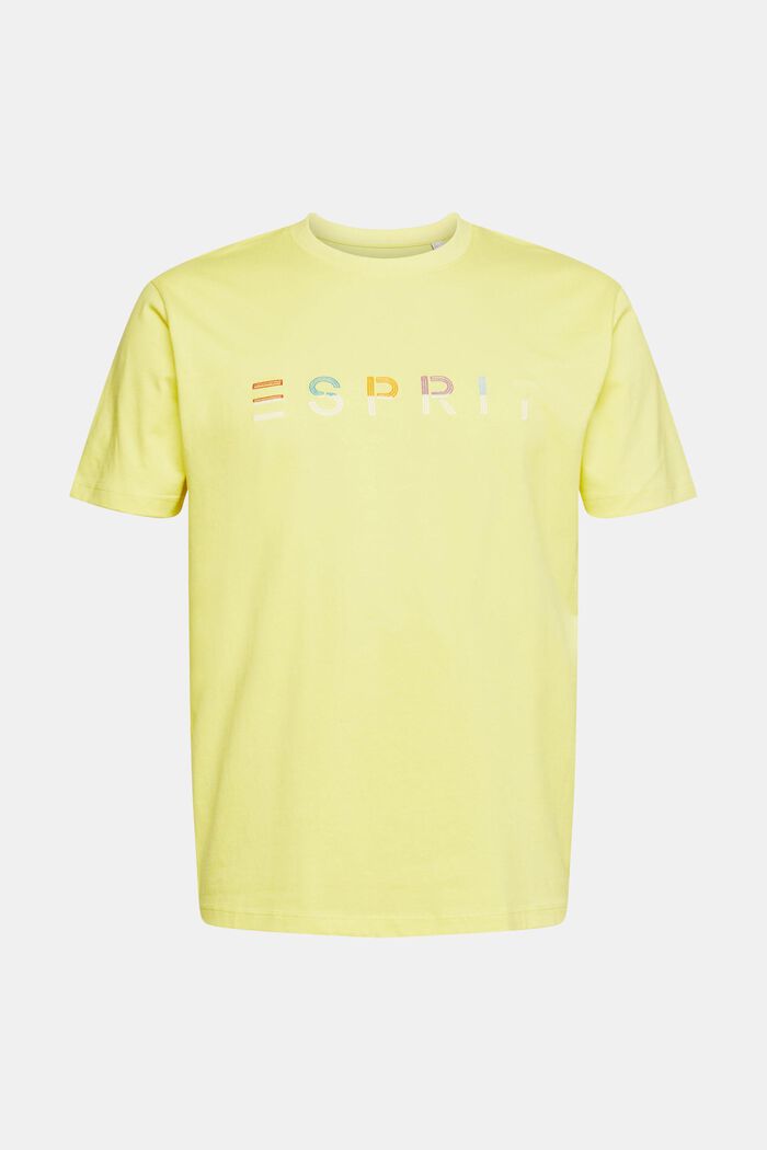 繡有Logo的平紋針織T恤, 鮮黃色, detail image number 2