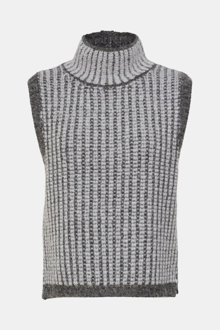Chunky knit sleeveless jumper with alpaca, MEDIUM GREY, detail image number 2