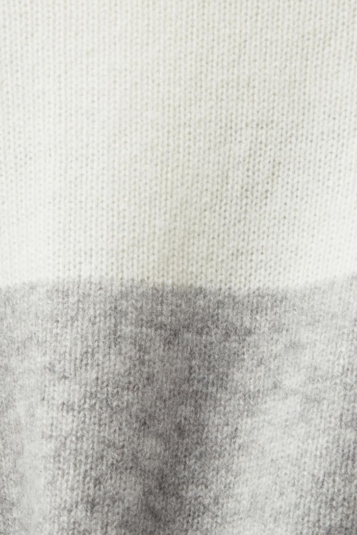 ‌POLO領橄欖球條紋羊絨毛衣, 淺灰色, detail image number 5