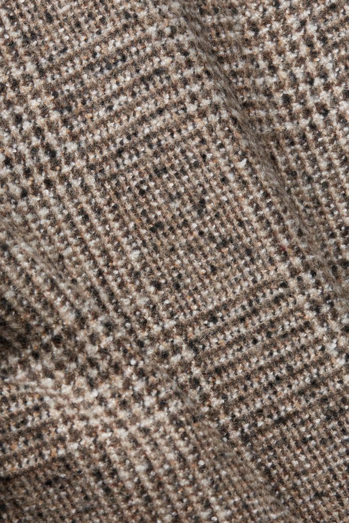 格紋羊毛混紡圈紗西裝外套, 黑色, detail image number 4