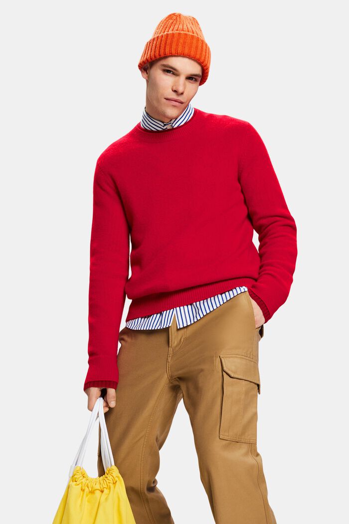 ‌羊絨套頭衫, 紅色, detail image number 0