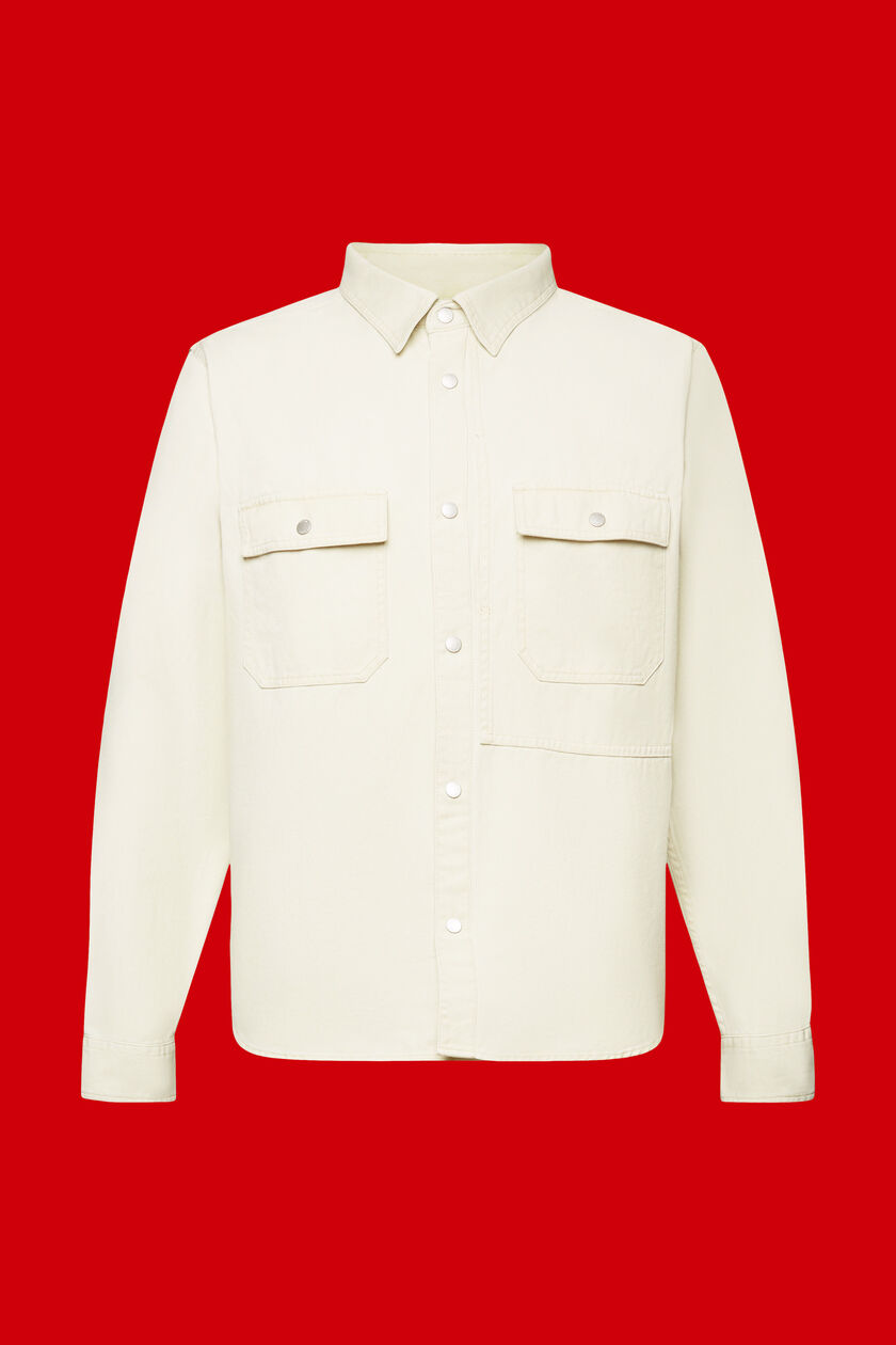 100%純棉斜紋布襯衫式外套