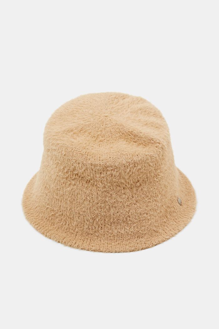 針織漁夫帽, 米色, detail image number 0