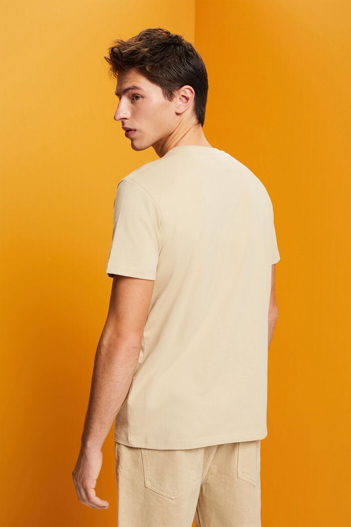 Jersey t-shirt with a print, 100% cotton, KHAKI BEIGE, detail image number 3