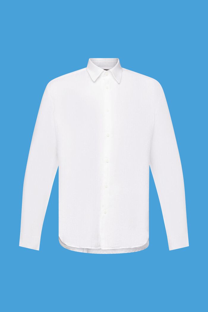 ‌亞麻男裝恤衫, 白色, detail image number 6