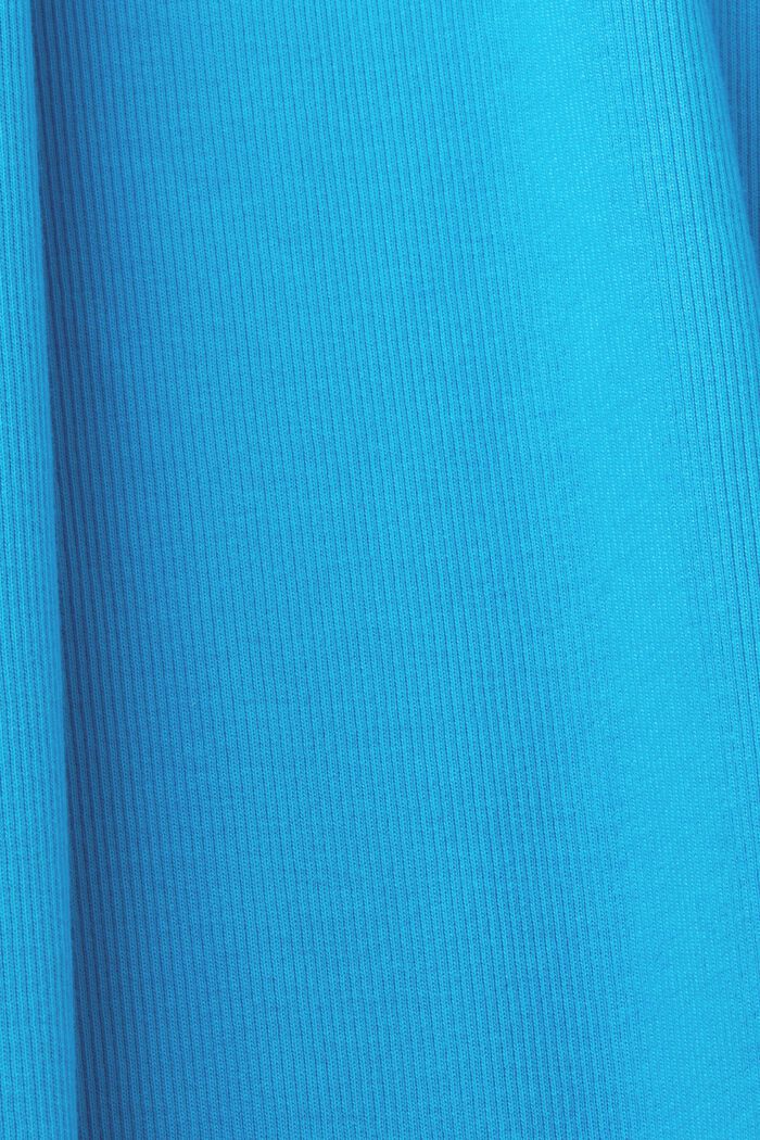 ‌彈力棉羅紋平織布中長款連身裙, 藍色, detail image number 6