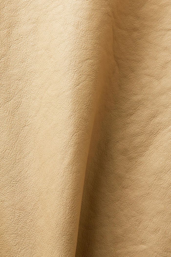 皮革機車夾克, 米色, detail image number 4