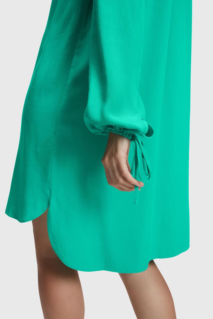 Rayon Silk 領帶連身裙, 綠色, detail image number 1