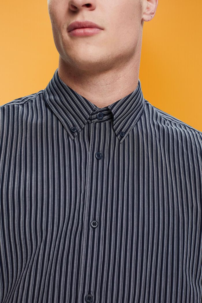 條紋再生棉恤衫, 海軍藍, detail image number 2