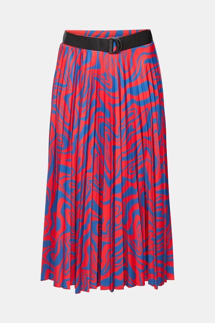Graphic print midi skirt, RED, detail image number 2