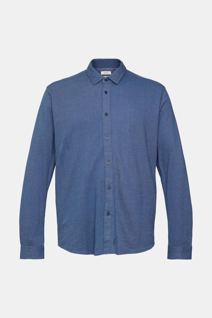 紋理恤衫, 深藍色, detail image number 2