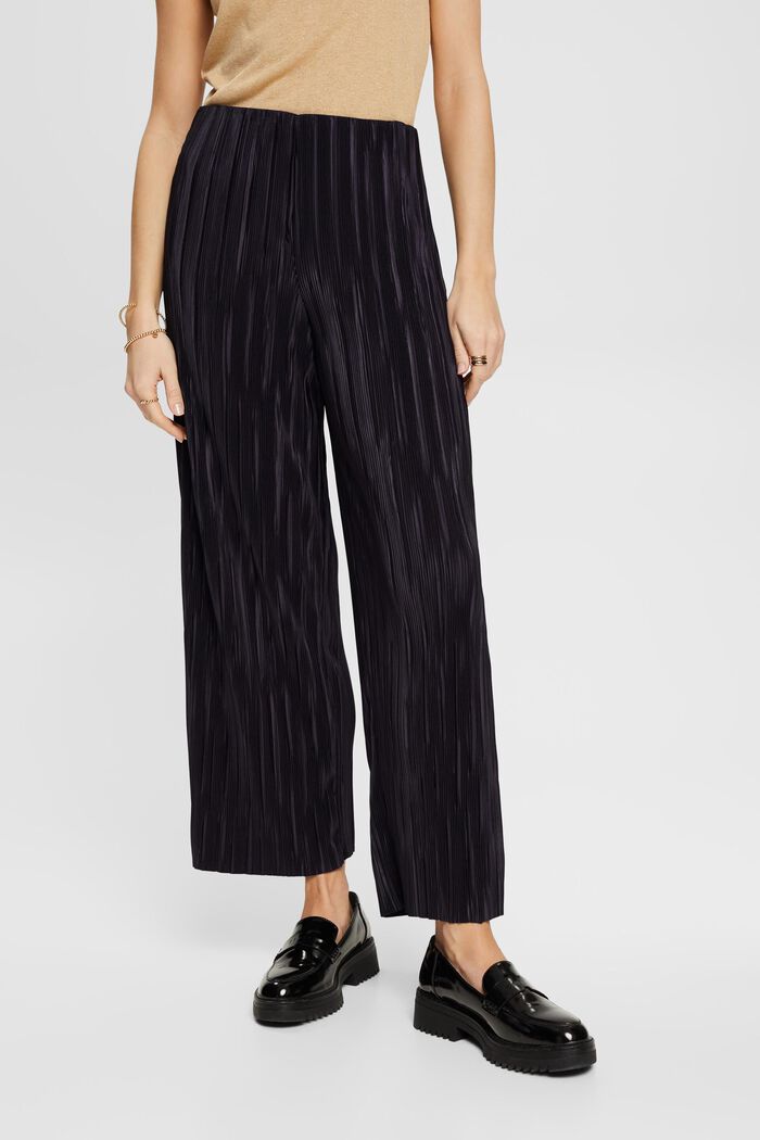 Pleated wide leg trousers, NAVY, detail image number 0
