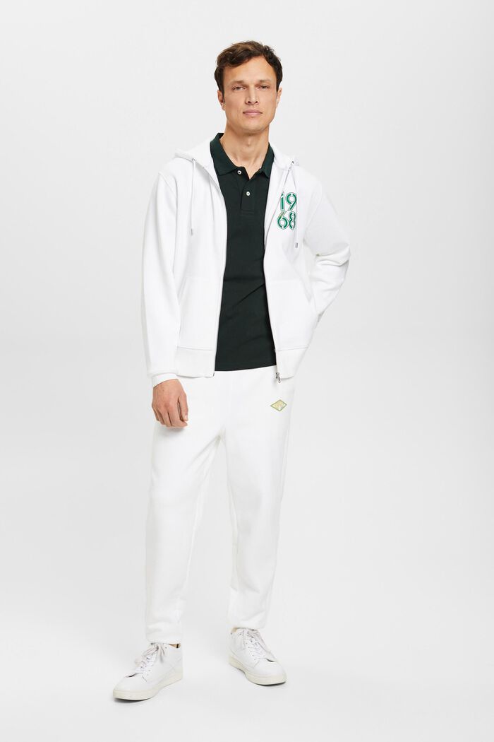 Full-length zip hoodie, WHITE, detail image number 4