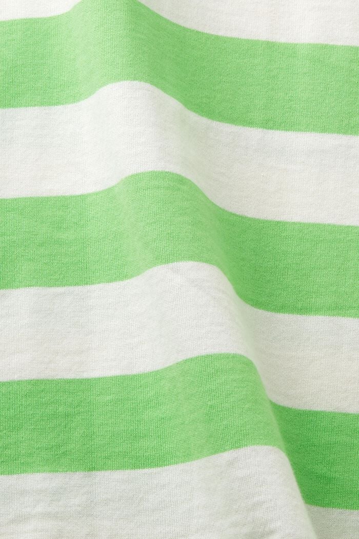 Striped Logo Cotton T-Shirt, CITRUS GREEN 3, detail image number 4