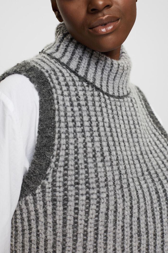 Chunky knit sleeveless jumper with alpaca, MEDIUM GREY, detail image number 0