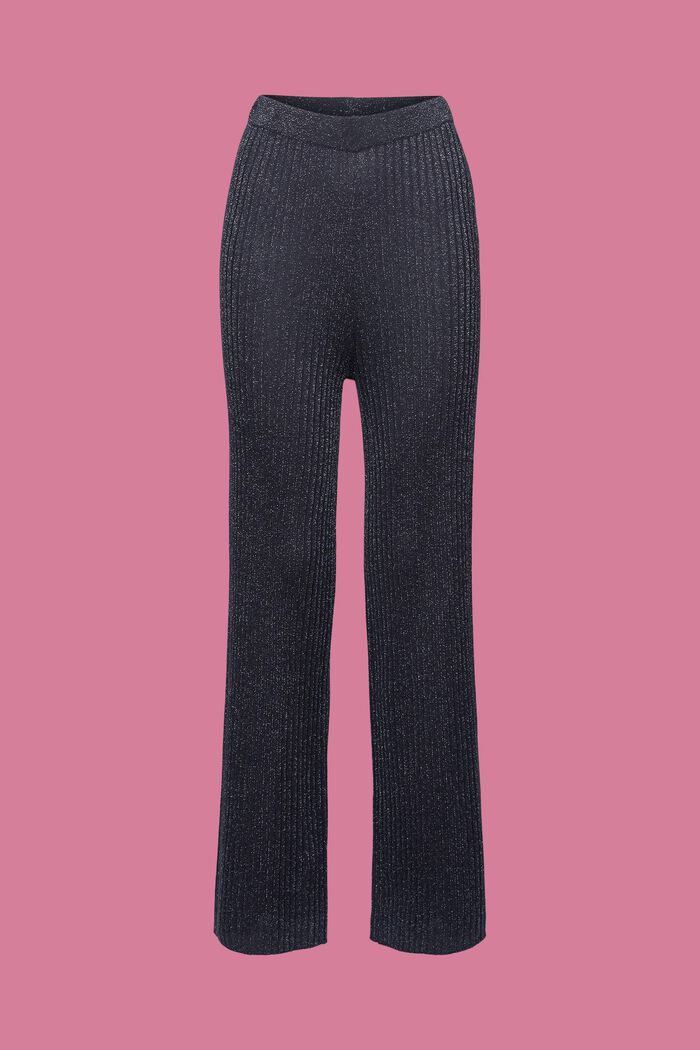 Glitter effect knitted trousers, NAVY, detail image number 6