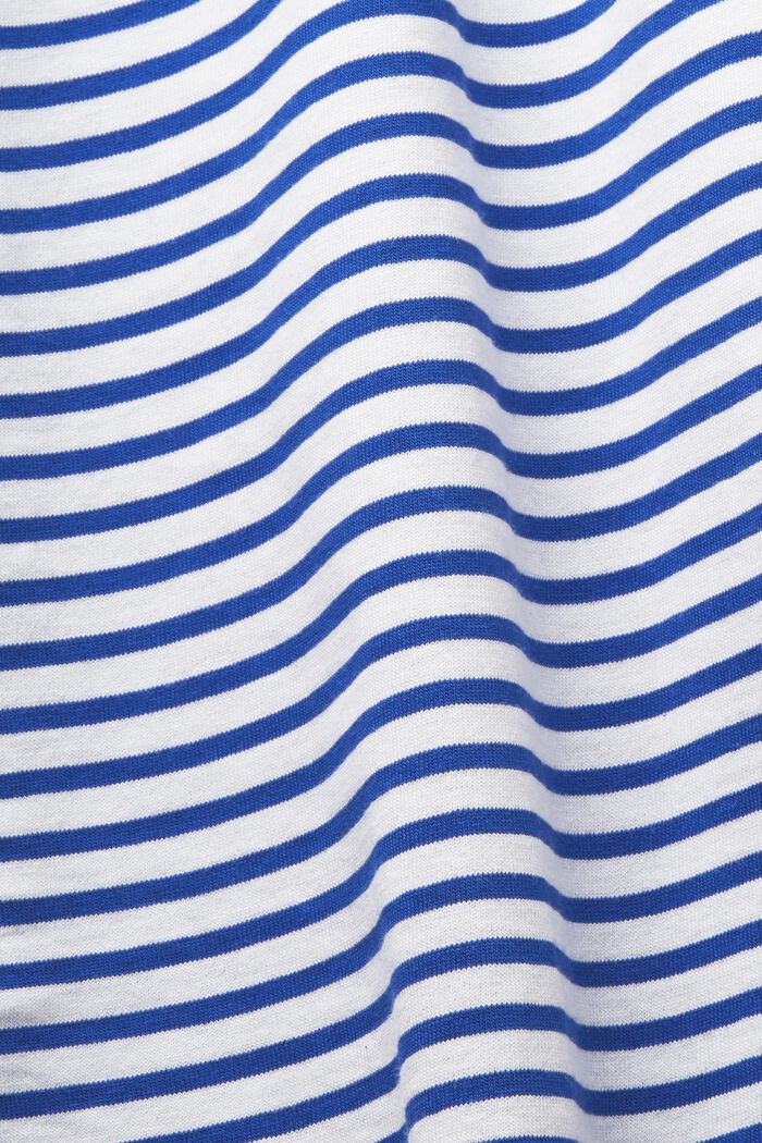 條紋圓領T恤, 藍色, detail image number 4