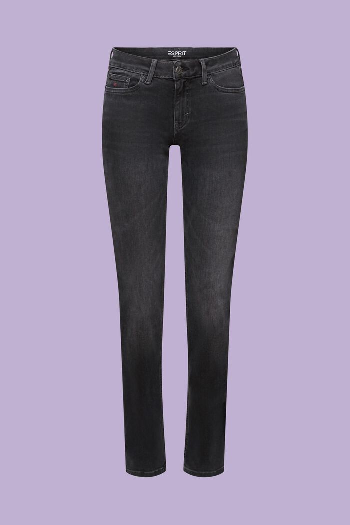Mid-Rise Slim Jeans, BLACK DARK WASHED, detail image number 6