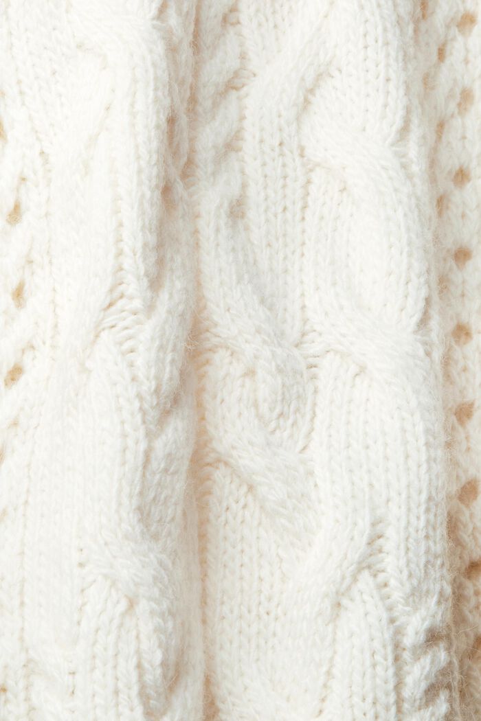 絞花針織毛衣, 白色, detail image number 5