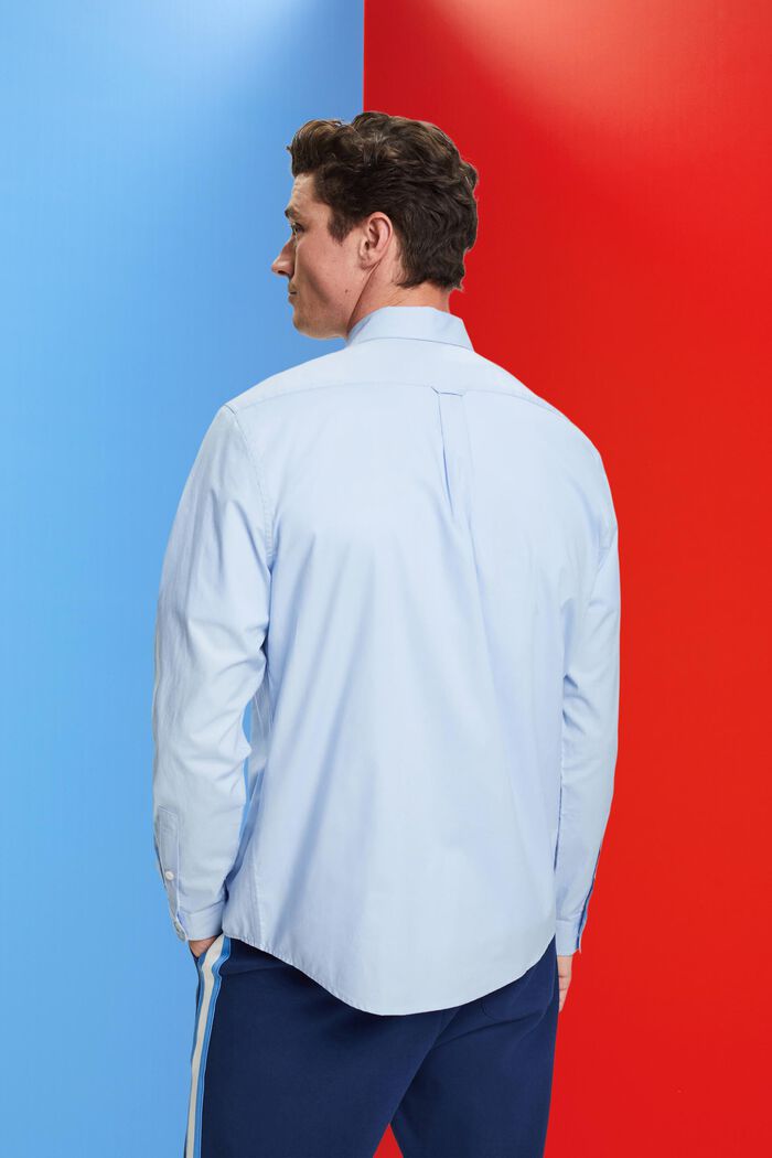 棉質扣角領恤衫, 淺藍色, detail image number 3