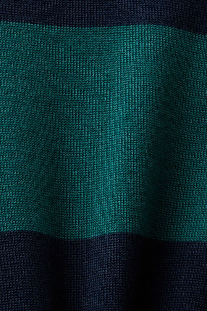 羊毛無痕條紋套頭衫, 深藍色, detail image number 6