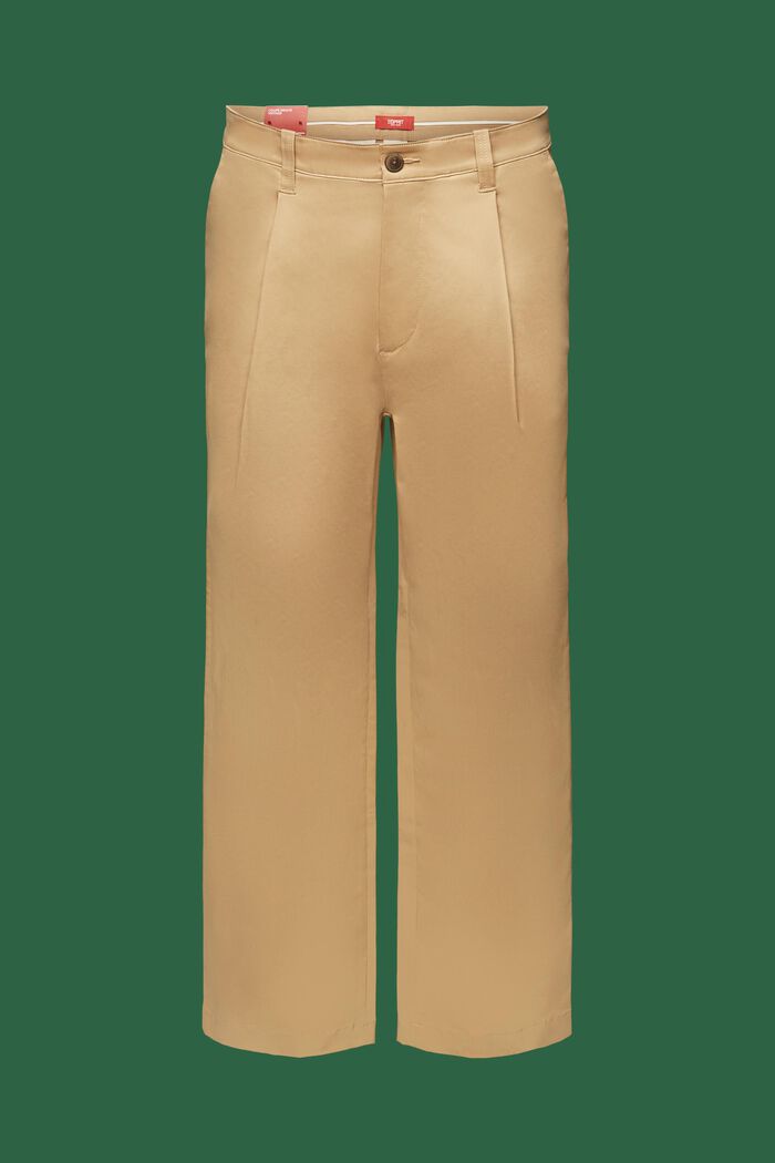 Wide Leg Chino Pants, 米色, detail image number 7