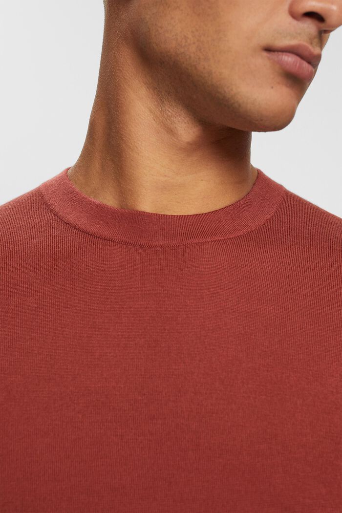 Knitted wool sweater, TERRACOTTA, detail image number 0