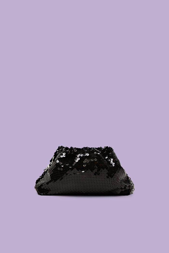 Small Sequin Pouch, BLACK, detail image number 0