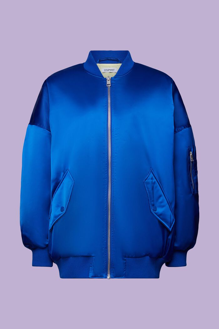 ‌緞面飛行員夾克, 藍色, detail image number 6