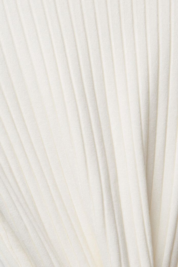 企領針織上衣, 白色, detail image number 1