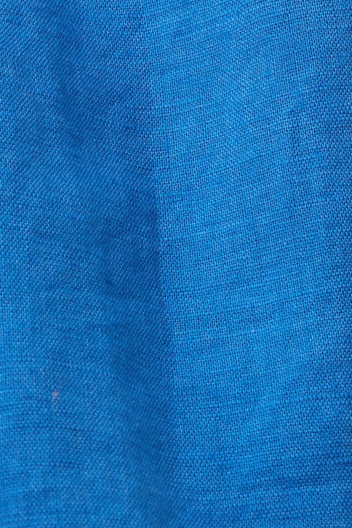 ‌棉麻混紡女裝襯衫, 藍色, detail image number 5