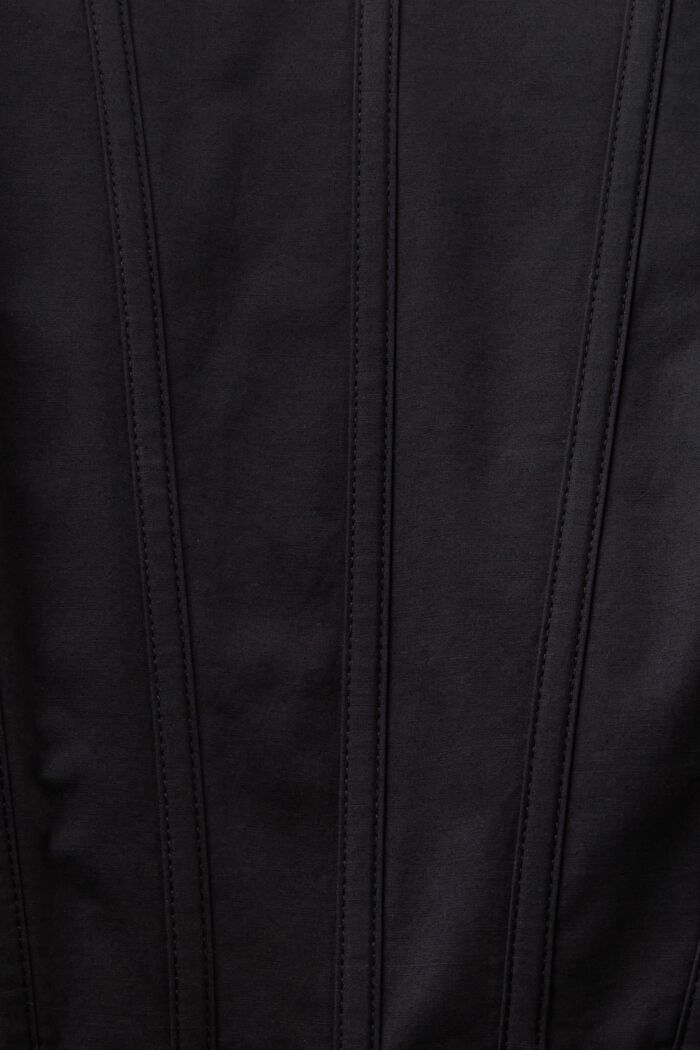 Cropped Cotton Poplin Corset Top, BLACK, detail image number 5