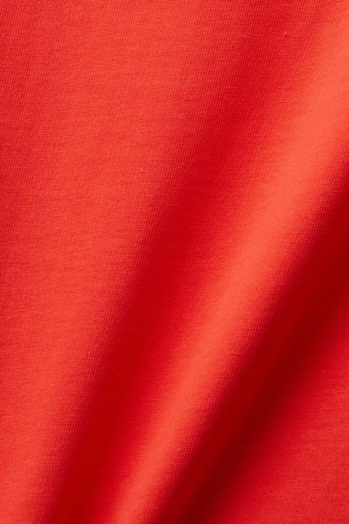 刺繡心形圖案有機棉T恤, 橙紅色, detail image number 6