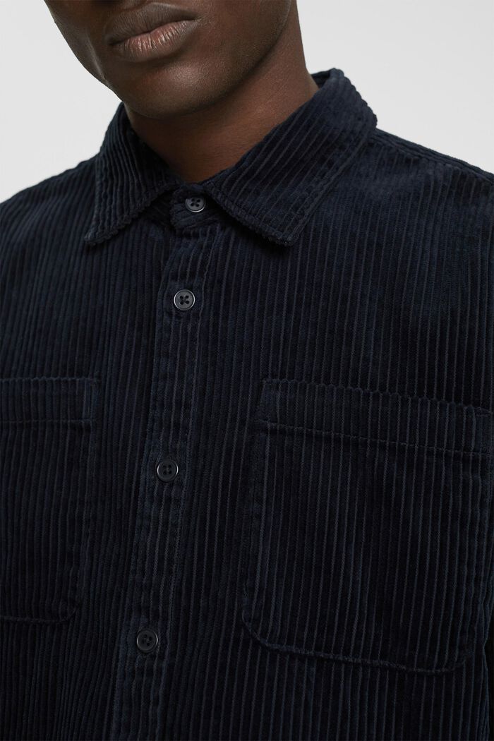 寬鬆燈芯絨恤衫, 黑色, detail image number 0
