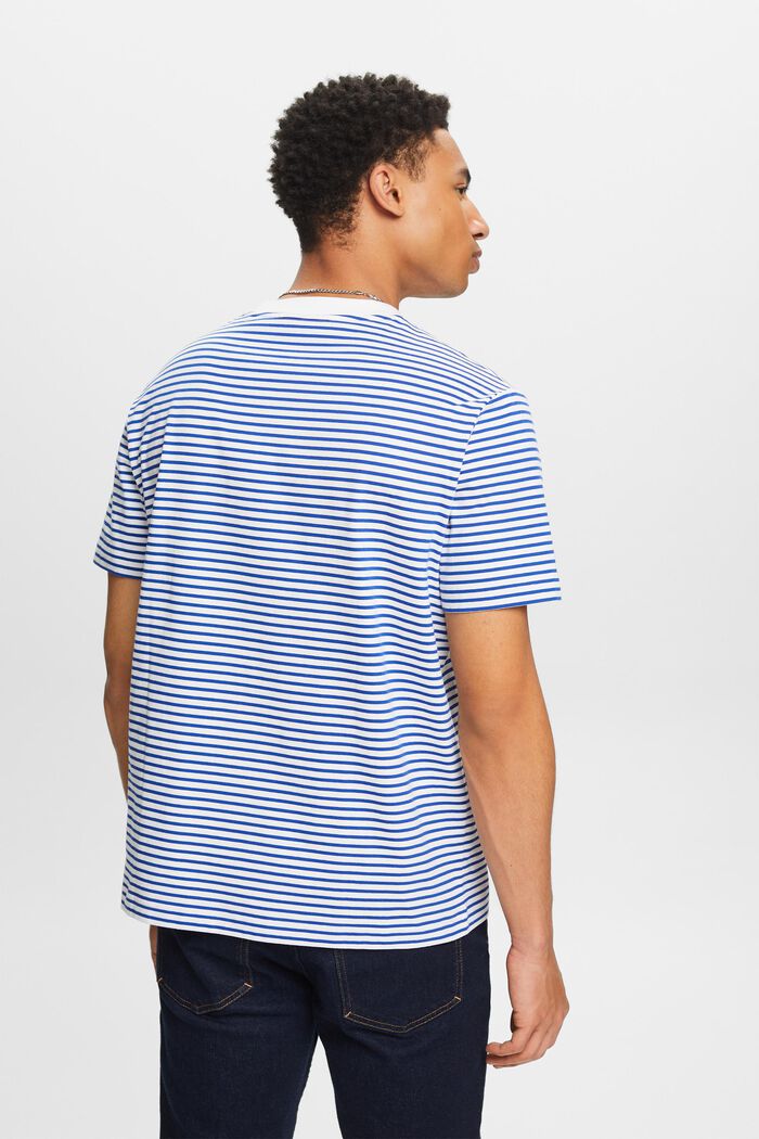 Striped Cotton Jersey T-Shirt, BRIGHT BLUE, detail image number 2