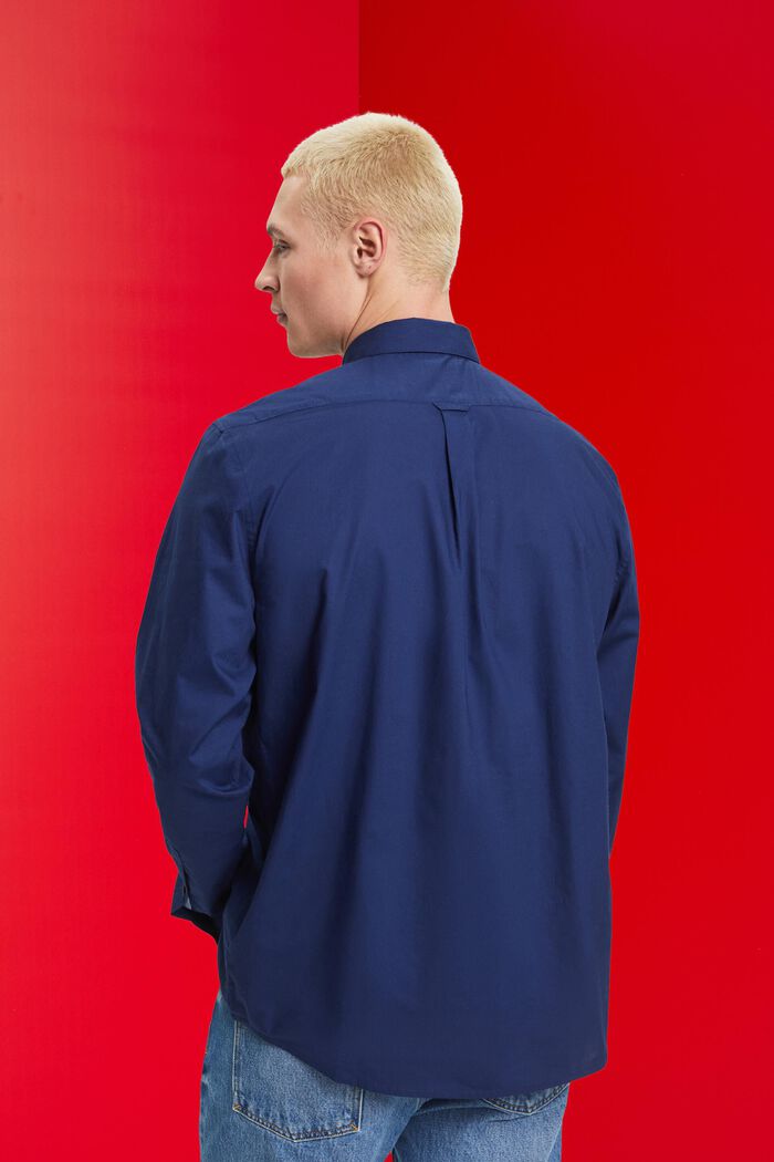 棉質扣角領恤衫, 海軍藍, detail image number 3