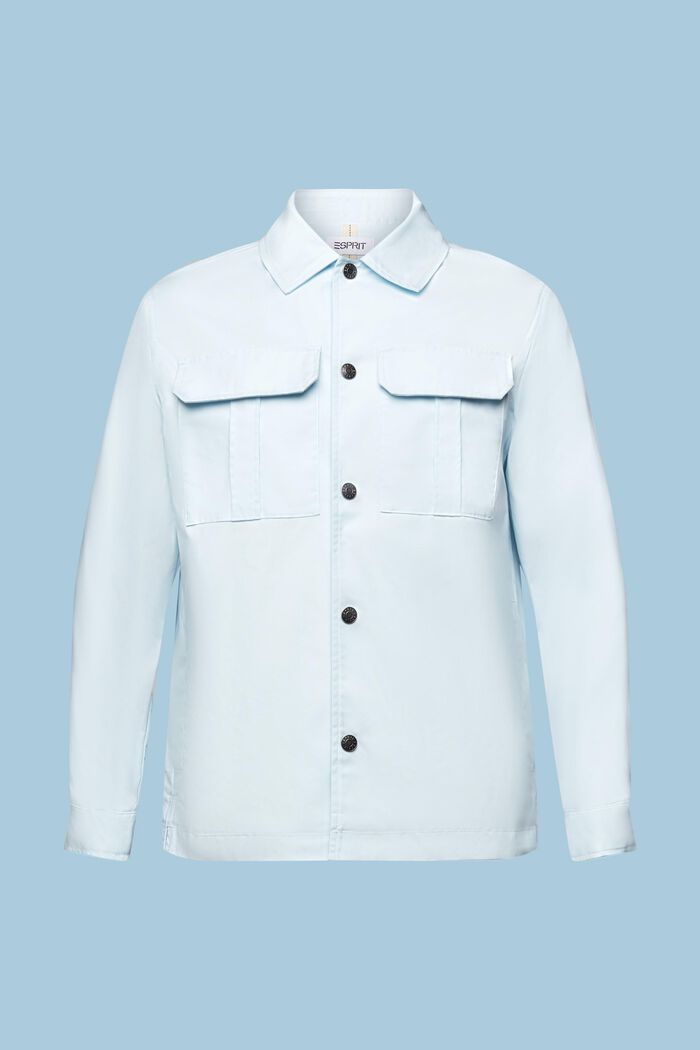 斜紋布恤衫式外套, 淺藍色, detail image number 5