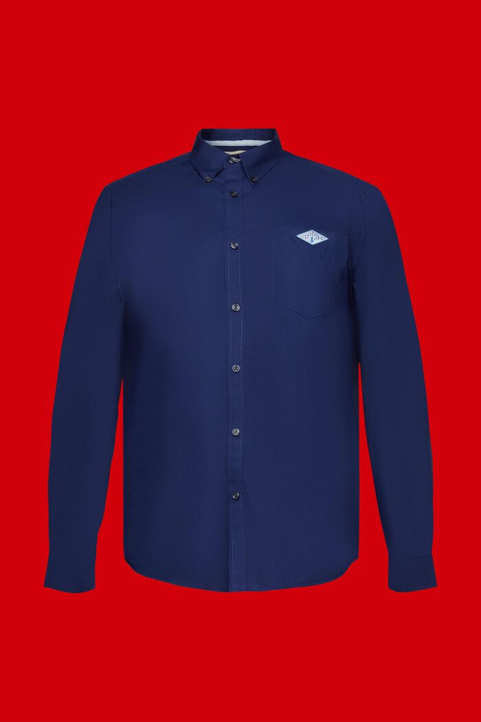 棉質扣角領恤衫, 海軍藍, detail image number 5