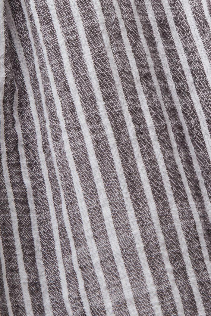 100%純棉條紋短袖女衫, 深灰色, detail image number 5