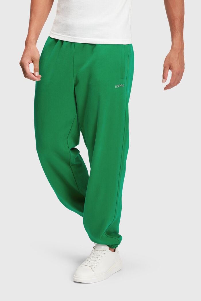 寬鬆LOGO圖案束腳運動褲, 綠色, detail image number 0