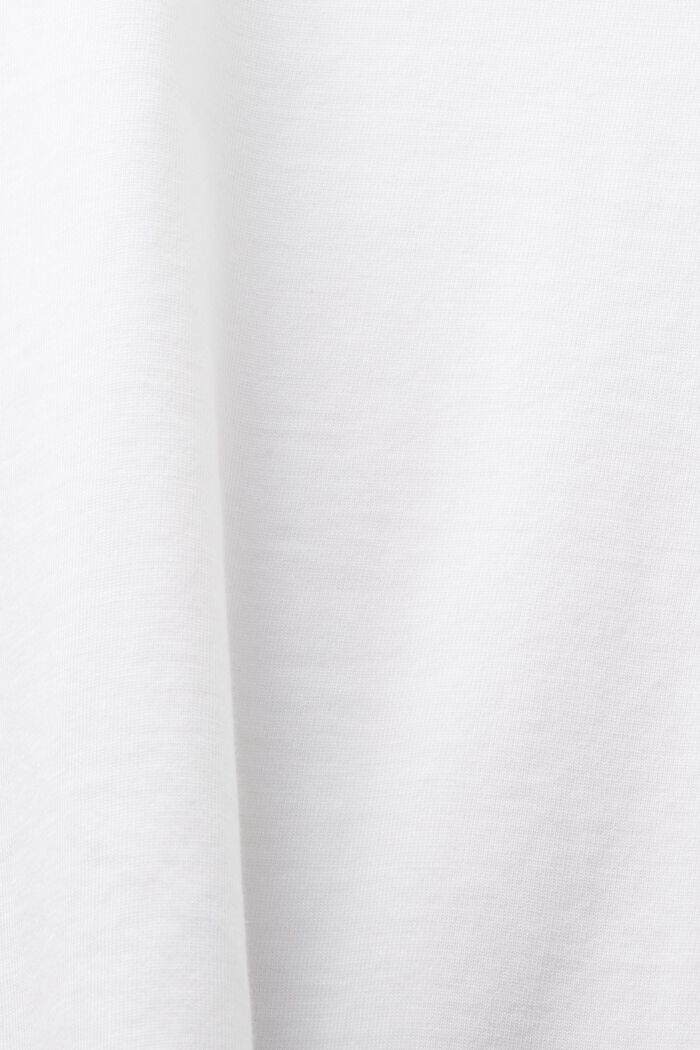 Pima Cotton Crewneck T-Shirt, 白色, detail image number 5