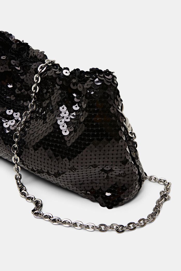 Small Sequin Pouch, BLACK, detail image number 1